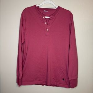 Brooks Brothers Pink‎ Long Sleeve Henley Shirt